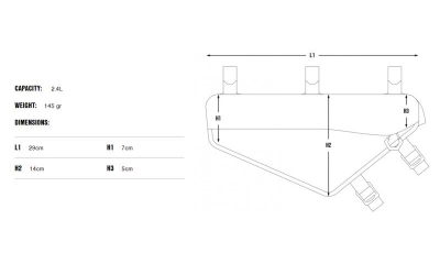 Brašna Apidura Racing frame pack 2.4 l