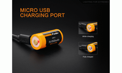 Dobíjecí USB baterie Fenix RCR123A / 16340 High Current (Li-ion)